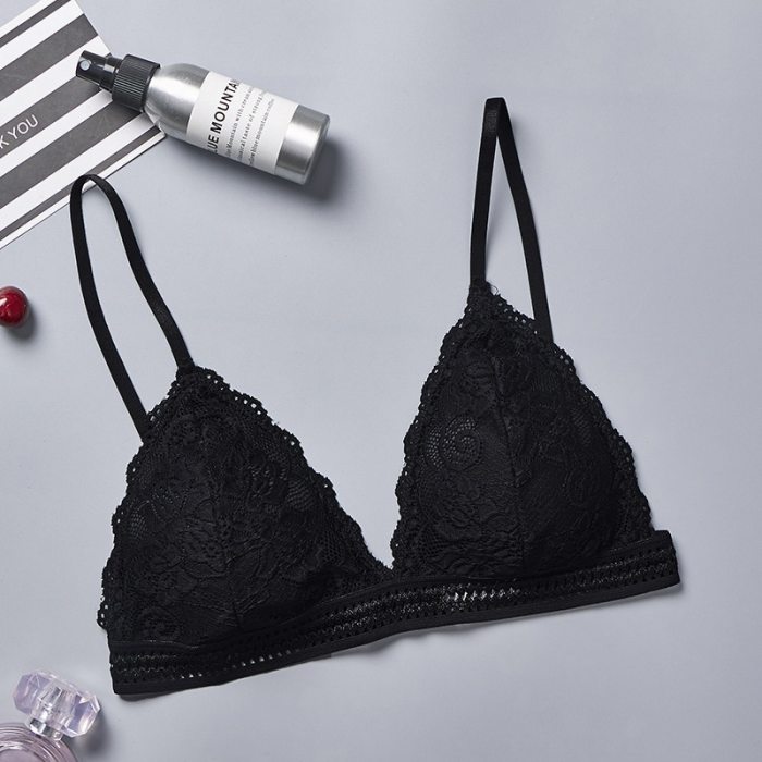 GUMPRUM Seamless Deep V Lace Bras For Women Wireless Push Up Bra Thin Comfort Soft Underwear Sexy Lingerie French Style Bralette