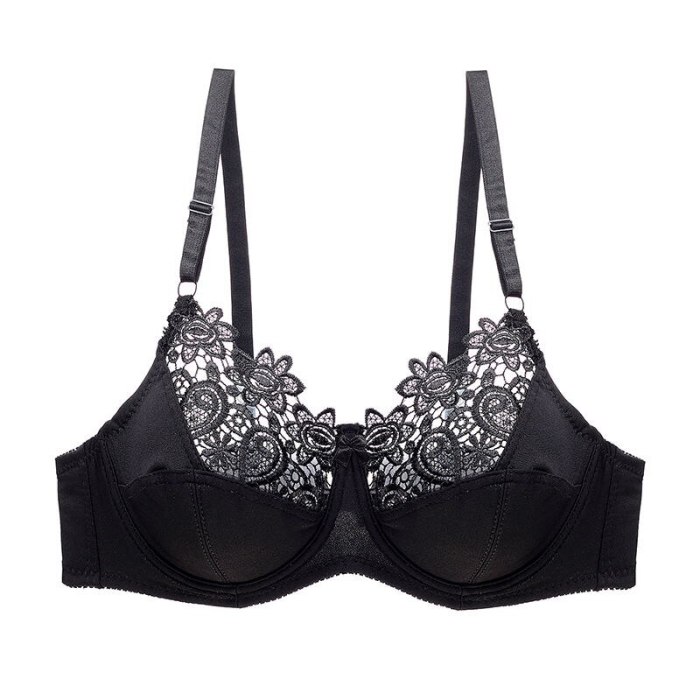 DKERT Plus Size Women Bras Ultrathin Sexy Lace Underwear Brassiere Soft Comfortable Bralette Push Up C D E Cup