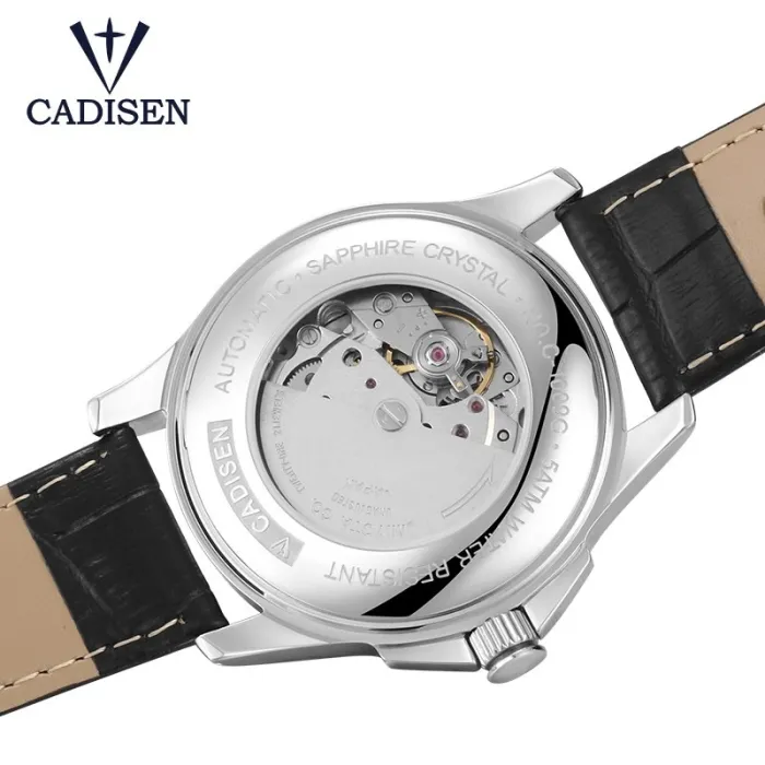 Watches Mens Automatic Mechanical Watch Wrist Japanese Movement Classic Black Leather Ceramic Wristwatch Man