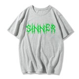Gothic top Sinner Letter Printed Harajuku Hipster Punk Style Unisex T-Shirt Street Style Loose Casual Cool Grunge Women Tee