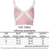 Waatfaak Patchwork Lace Y2K Summer Crop Top Women Pink Casual Cropped Tops Purple Tank Top Spaghetti Straps Camis Top E-girl