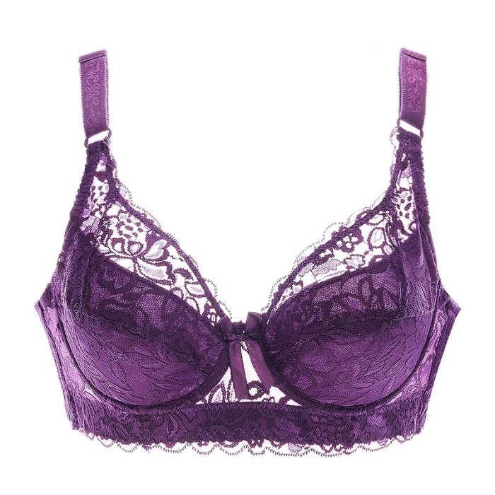 Meizimei Deep V Sexy Lingerie Lace Bras for Women thin Intimate Floral Plus Size Underwire Super Push up bhBrassiere Girl lady