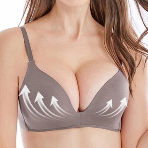 CALOFE Wireless Push Up Bra Solid Color Seamless Soft Bras For Women Double Breasted Sexy Lingerie Comfort Breathable Bralette
