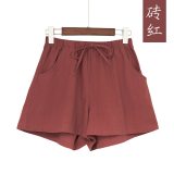 2020 New Hot Summer Casual Cotton Linen Shorts Women Plus Size High Waist Shorts Fashion Short Pants  Streetwear Women's Shorts
