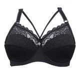 FINETOO Plus Size Bra Ultrathin Lace Bralette For Woman Racerback Push Up Cotton Brassiere Underwire C D E Cup Bras Underwears