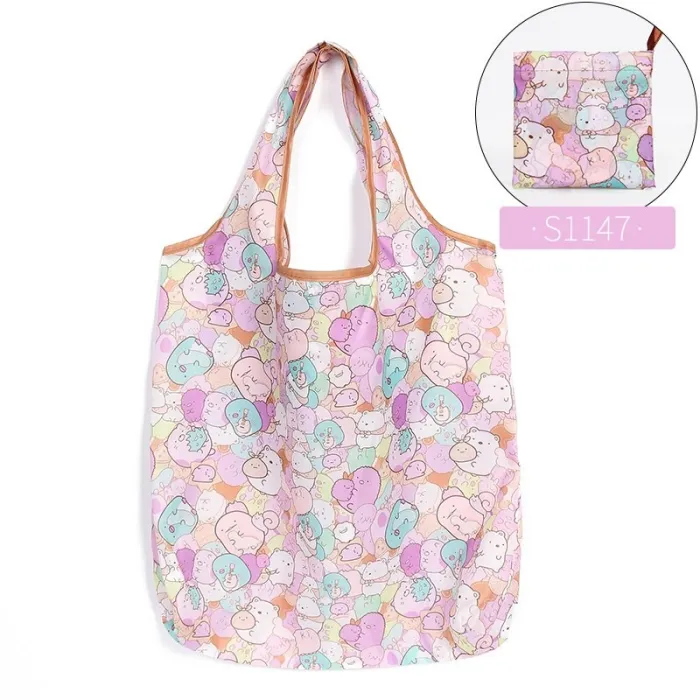 Folding Shopping Bag Eco Friendly Ladies Gift Foldable Reusable Tote Bag Portable Travel Shoulder Bag Small Size
