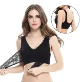 M-3XL Women Underwear Sexy Lingerie Lace Solid Color Cross Side Buckle Wireless Push up Breathable Sleep Hot Bra