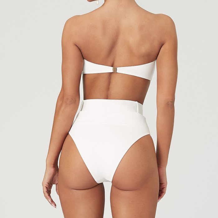 High Waist Bikini 2020 Sexy Black Swimwear Women Swimsuit High Leg Bandeau Bikinis Set Swimming for Bathing Suit Woman Swimsuits