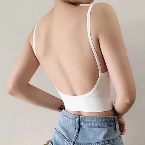 New Thin Strap Bralette Sexy Lingerie Seamless Soft Sexy Bras For Women Wireless Push Up Bra Comfortable Backless Underwear
