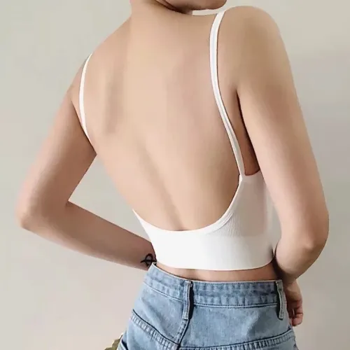 New Thin Strap Bralette Sexy Lingerie Seamless Soft Sexy Bras For Women Wireless Push Up Bra Comfortable Backless Underwear