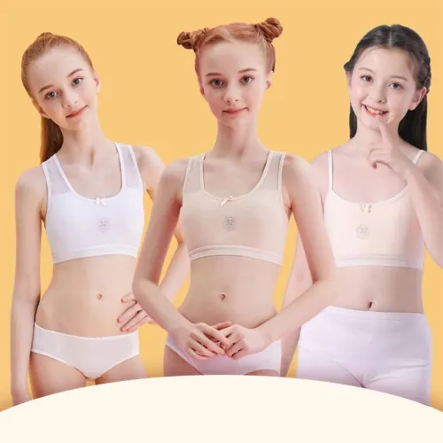 Cotton Soft Teenage Girls Underwear Bras Sports Kids Puberty Girl Bra Young Students Sport Training Bra for Children Underwears