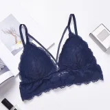 Sexy Deep V Floral Lace Bras Bralette Intimates Thin Belt Lingerie Wirefree Seamless Underwear