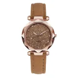 Casual Women Romantic Starry Sky Wrist Watch Leather Rhinestone Designer Ladies Clock Simple Dress