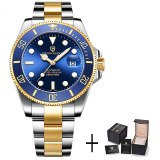 New  DESIGN 100m Waterproof Mechanical Watch NH35A Movement Classic Blue Dial Luxury Men Automatic Watches Stainless Steel