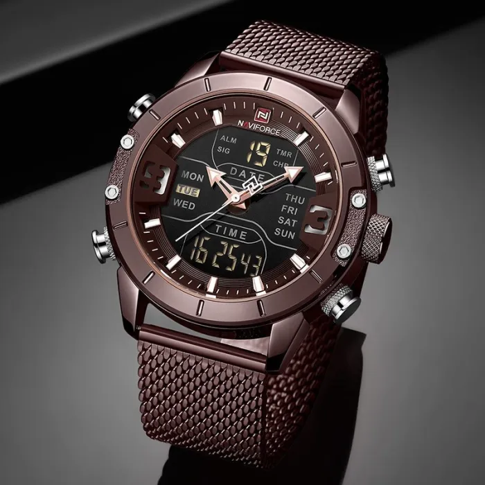 2020 Analog Digital Watches Men Luxury Brand Stainless Steel Sports Men's Watches Digital Waterproof Man Watch