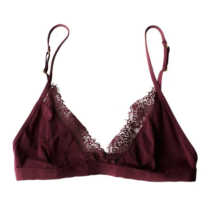 Unlined Smooth Women Female Bralette Sexy Lace Comfortable Wirefree Ladies Bra One Piece Bikini Bras Light Weigt Breathable