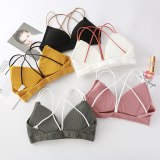 Wireless Sexy Bra Deep V Backless Seamless Soft Cup Bras Underwear Women Invisible Thin Cup Padded Comfortable Solid Lingerie