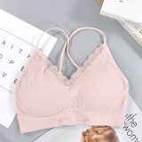 CHRLEISURE  Bralette Fitness Lace Thin Shoulder Strap Underwear Women Anti-light Shockproof Push Up Bra