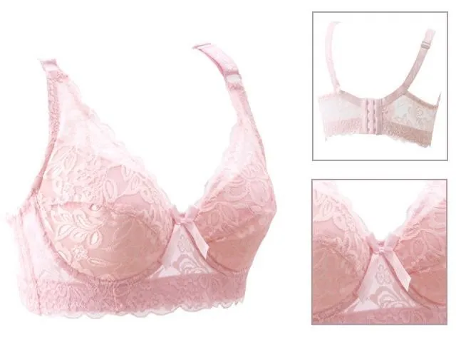 Plus size Foreign Trade Ultra-thin Lace Sexy Thin Cotton Cup Plump Big Push Up Bra  Bralette Encaje Sexy Bra modis lingerie