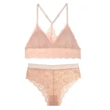Transparent Lace Bra and Panty Set Women Sexy Lingerie Intimates Ladies Underwear Set Fashion Bra & Brief Sets Solid Color
