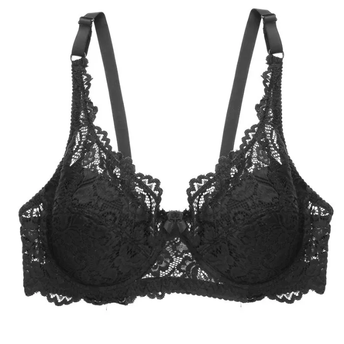 FINETOO Sexy Bra Women Lace Bras B C Cup Floral Brassiere Deep V Underwear Plus Size Bralette Underwire Bra Female Lingerie New