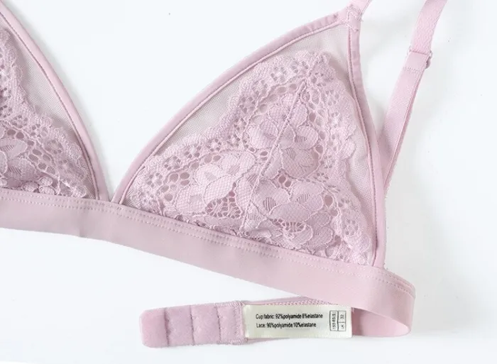 Hot Girls Lace Bra Sexy Embroidery Floral Translucent Bra Women Underwear White Black Bralette Wireless Seamless brassiere