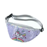 Sequins Printing  Unicorn Sequin Fashion Waist Bag Fanny Pack Children Cartoon Chest Bag Outdoor Travel Pocket Phone Pouch