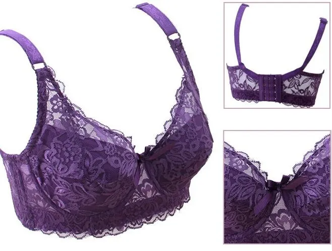 Plus size Foreign Trade Ultra-thin Lace Sexy Thin Cotton Cup Plump Big Push Up Bra  Bralette Encaje Sexy Bra modis lingerie