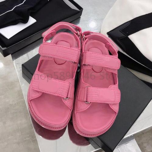 Ladies luxury rhombic leather sandals summer fashion brand comfortable non-slip Flat Roman sandals women's platform sandals