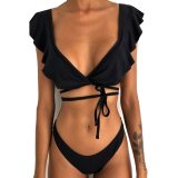 Rubylong 2019 Ruffles Bikini Women Sexy Vintage Swimsuit Brazilian Thong Bikini Set Female Retro Swimwear Push Up Bathing Suit