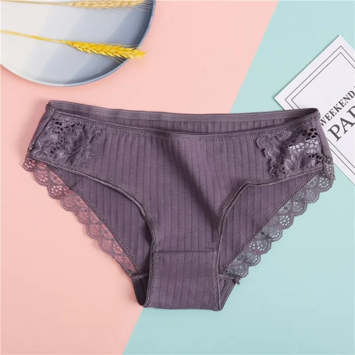 New Sexy Lace Panties For Women Girls Underwear Cotton Panty 2019 Soild Elasticity Comfortable Low-Rise Lingerie Panties M L XL
