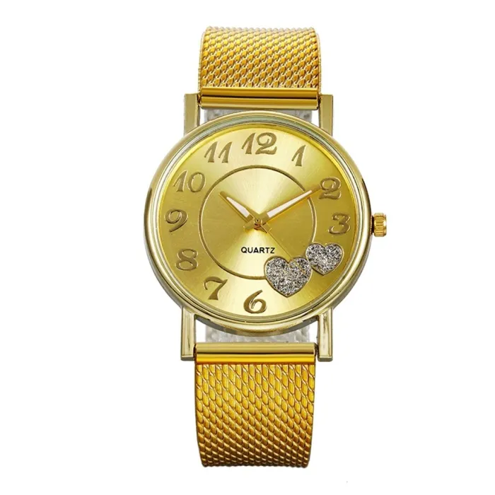 The Latest Top Watch Fashion Women Mesh Belt Watch Wild Lady Creative Gift