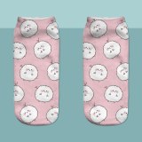 3pcs/Lot Teeth Purple SKULL Print Sock Cute Floral Socks Women Harajuku Art Socks Funny Cotton Kawaii Ankle Happy Socks White