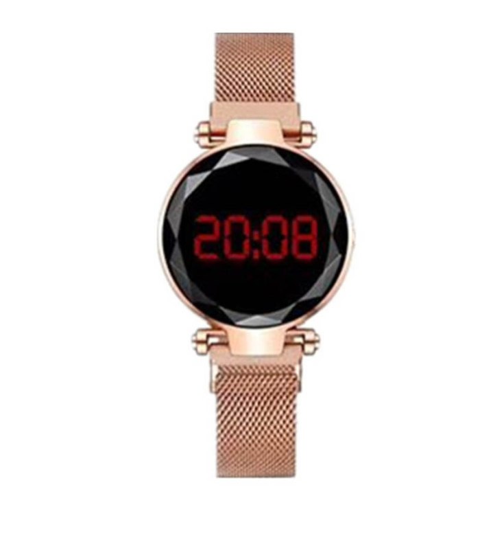 LED Watch Men's Digital Electronic Clock Watch Women's Fashion Dress Wristwatch Milan Magnet Buckle Quartz Watch