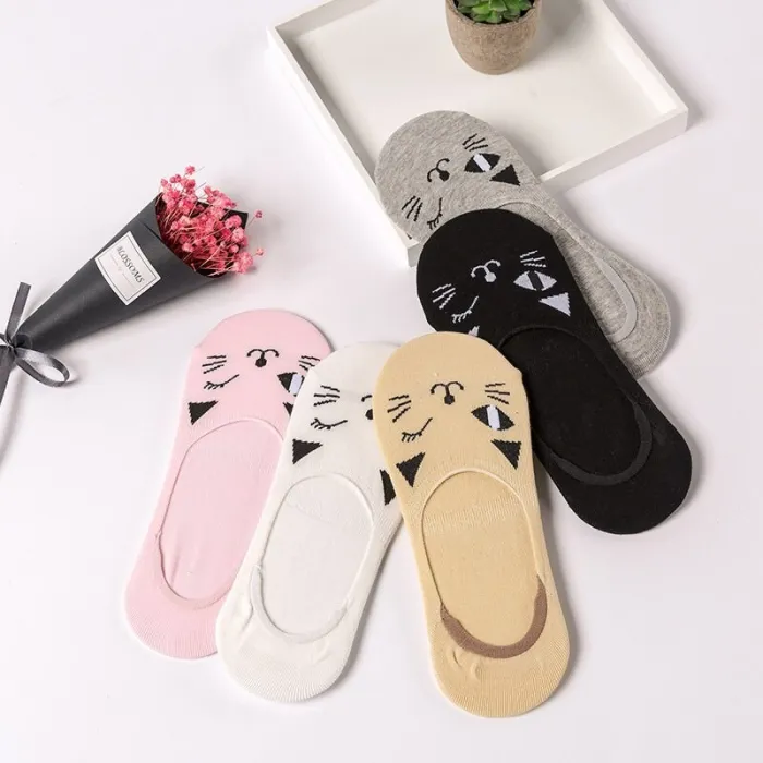 28 Style 10 Piece=5 Pairs/lot Cute Harajuku Animal Socks Women Summer Korean Cat Bear Rabbit Funny Low Cut Ankle Sock Happy Sox