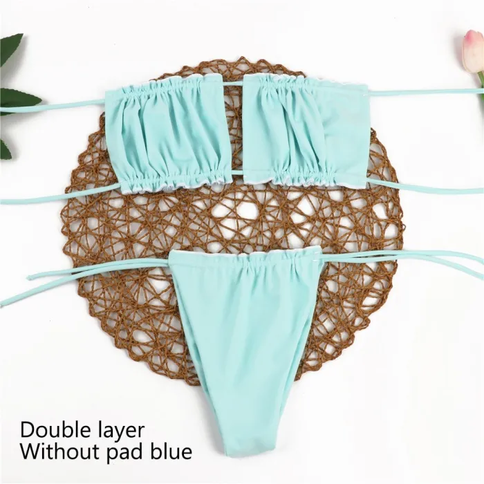 Sexy Micro Women Bikini 2020 Mujer Swimsuit Bandeau Bikinis Set Two-piece Swimwear Push Up Bathing Suit Female Beachwear Biquini