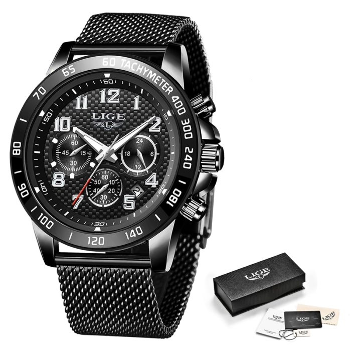 Men's Watch Quartz Clock Male Fashion Stainless Steel Wristwatch with Auto Date Design Casual Business New Watch