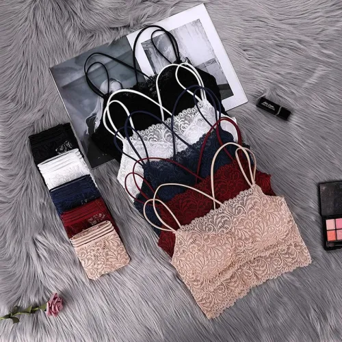 Transparent Lace Bra and Panty Set Women Sexy Lingerie Intimates Ladies Underwear Set Fashion Bra & Brief Sets Solid Color