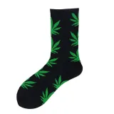 1 pair colorful Men's socks funny European  maple leaf hip-hop In Tube socks cotton personalized sports  basketball socks women