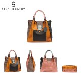 Retro Color Leather Patchwork Shoulder Bag Ladies Italian Leather Hobo Women Vintage Tote Female Crossbody&Messenger HandBag