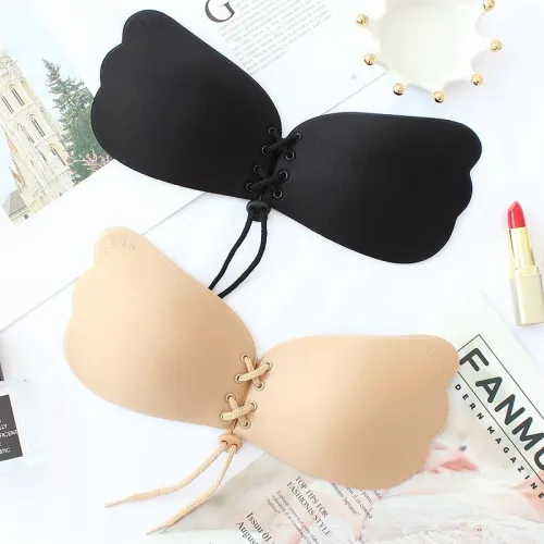 DeRuiLaDy Seamless Wireless Self Adhesive Stick On Bras Strapless Push Up Bras For Women Sexy Lingerie Invisible Silicone Bra