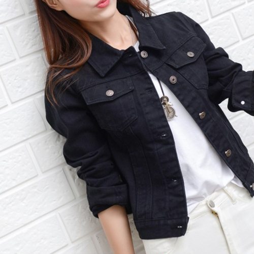 Women 2019 New Fashion Denim Jackets Autumn Casual Long Sleeve Basic Short Jean Jacket Vintage Korean Harajuku Coats