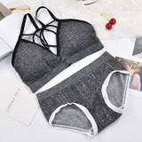 Seamless Active Bra  Set Fashion Bra Briefs Set For Women Lingerie Push Up Bralette With Pads Free Siz Sports Underwear Set