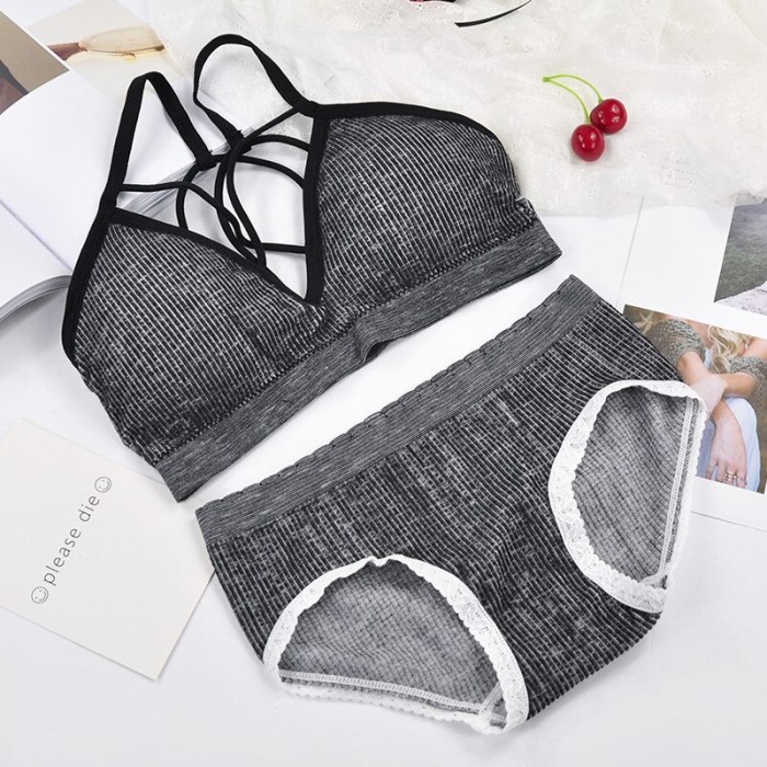 Seamless Active Bra  Set Fashion Bra Briefs Set For Women Lingerie Push Up Bralette With Pads Free Siz Sports Underwear Set
