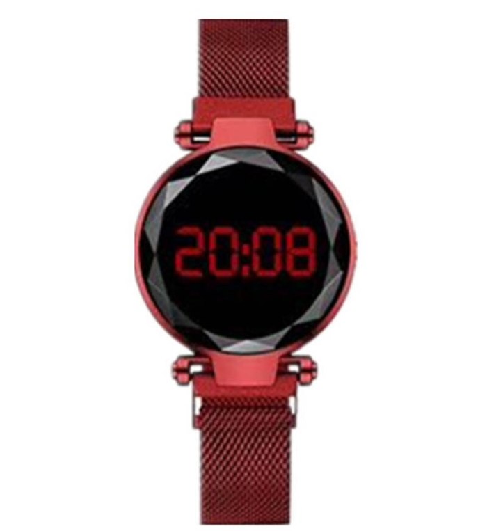 LED Watch Men's Digital Electronic Clock Watch Women's Fashion Dress Wristwatch Milan Magnet Buckle Quartz Watch