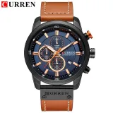 Luxury Brand Men Military Sport Watches Men's Quartz Clock Leather Strap Waterproof Date Wristwatch