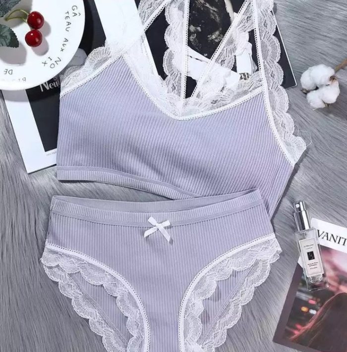 Sexy High-end Romantic Temptation Bra Set Women Fashion Stripes Underwear Set Push Up Bra and Panties Set