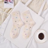 Ladies Socks Cotton Stars Moon Creative Fun Socks Universe Starry Sky Trend Harajuku Novelty Cute Middle Tube Women Cotton Socks