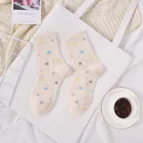 Ladies Socks Cotton Stars Moon Creative Fun Socks Universe Starry Sky Trend Harajuku Novelty Cute Middle Tube Women Cotton Socks