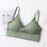 Queenral Push Up Bras For Women Underwear Seamless Bralette Cotton Active Bra Solid Crop Top Brassiere Wireless Bra Lingerie